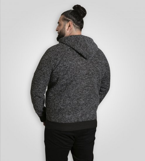 Duke Fareham Bonded Sherpa Lining Knitted Hoodie Grey - Sweaters & hoodies - Sweaters & Hoodies Grote Maten Heren