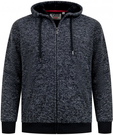 Duke Fareham Bonded Sherpa Lining Knitted Hoodie Grey - Sweaters & hoodies - Sweaters & Hoodies Grote Maten Heren