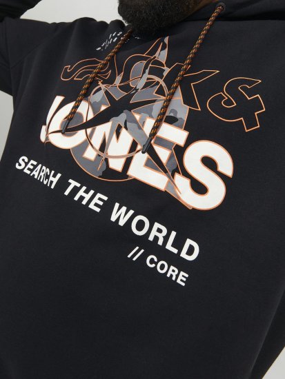 Jack & Jones Hunt Hoodie Black - Sweaters & hoodies - Sweaters & Hoodies Grote Maten Heren