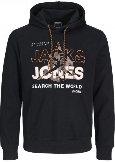 Jack & Jones Hunt Hoodie Black - Sweaters & hoodies - Sweaters & Hoodies Grote Maten Heren