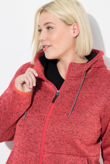 Ulla Popken Sweater Knit Fleece Hoodie Coral - Ulla Popken - Ulla Popken Plusmode voor Dames