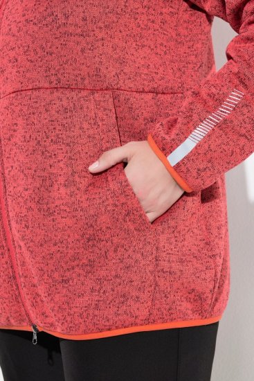 Ulla Popken Sweater Knit Fleece Hoodie Coral - Ulla Popken - Ulla Popken Plusmode voor Dames