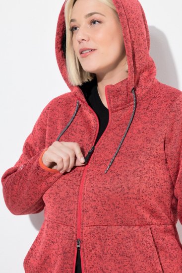 Ulla Popken Sweater Knit Fleece Hoodie Coral - Ulla Popken - Ulla Popken Plusmode voor Dames