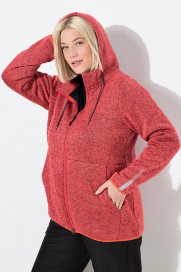 Ulla Popken Sweater Knit Fleece Hoodie Coral - Ulla Popken - Ulla Popken Plusmode voor Dames
