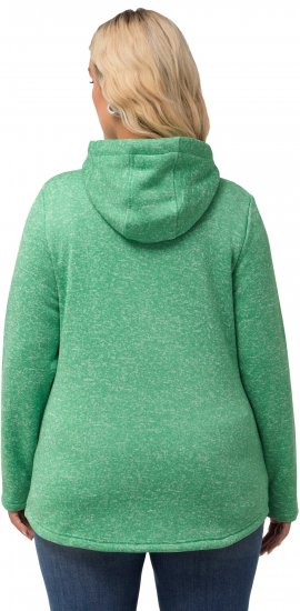 Ulla Popken Melange Knit Fleece Lined Hoodie Spring Green - Sweaters & hoodies - 
