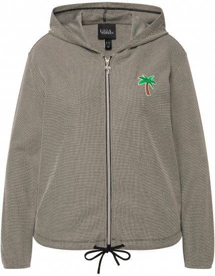 Ulla Popken Drawstring Hem Zip-Up Hoodie Grey - Sweaters & hoodies - 