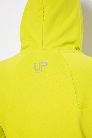 Ulla Popken Zippered Pocket and Reflective Piping Hoodie Green Apple - Sweaters & hoodies - Warme Sweaters, Hoodies & Truien