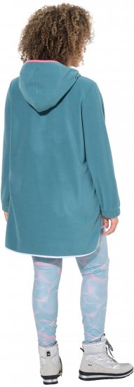 Ulla Popken Floral Detail Fleece Hoodie Ice Green - Sweaters & hoodies - 