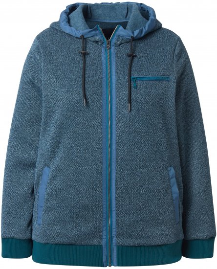 Ulla Popken Fleece-Lined Hoodie Dark Petrol - Sweaters & hoodies - 