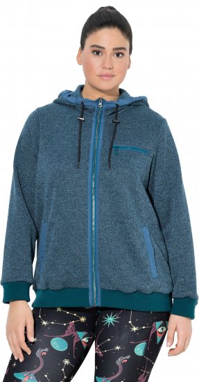 Ulla Popken Fleece-Lined Hoodie Dark Petrol - Sweaters & hoodies - 