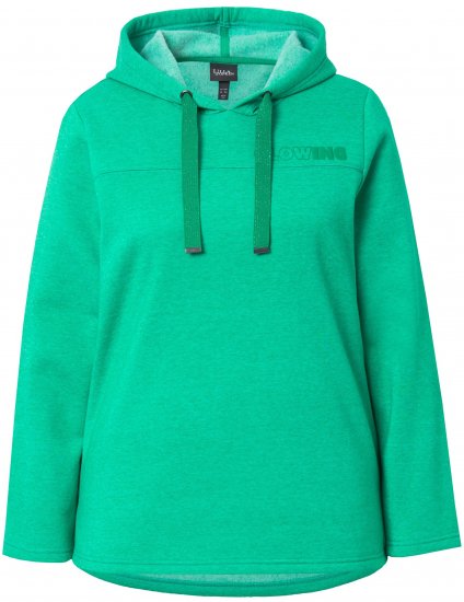 Ulla Popken Lettering GLOWING Hoodie Moss Green - Sweaters & hoodies - 