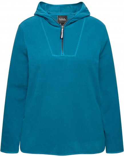 Ulla Popken Fleece Sweatshirt Hoodie Dark Petrol - Sweaters & hoodies - 