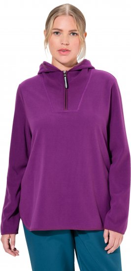 Ulla Popken Fleece Sweatshirt Hoodie Aubergine - Sweaters & hoodies - 