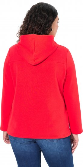 Ulla Popken TRUE Lettering Hoodie Neon Red - Sweaters & hoodies - 