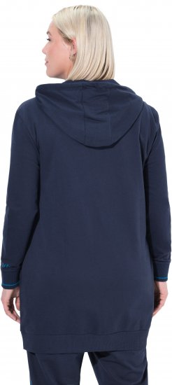 Ulla Popken Contrast Piping Zip-Up Hoodie Navy - Sweaters & hoodies - 