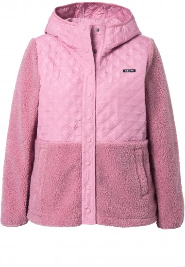 Ulla Popken Mixed Texture Hoodie Wildberry - Sweaters & hoodies - 