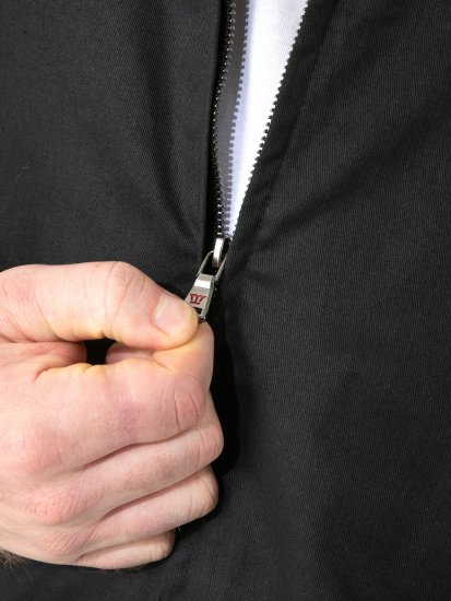 D555 Kent Elastic Rib Hem & Cuffs Harrington Jacket Black - Jassen - Grote Maten Herenjassen