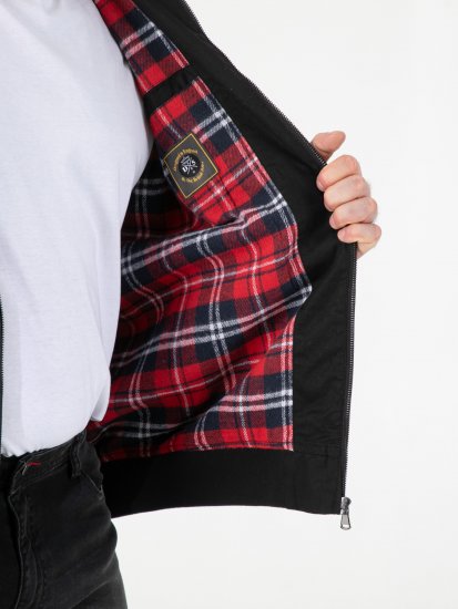 D555 Kent Elastic Rib Hem & Cuffs Harrington Jacket Black - Jassen - Grote Maten Herenjassen