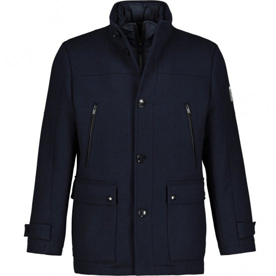 JP1880 Jacket Water-repellent Herringbone Insert Navy - Jassen - Grote Maten Herenjassen