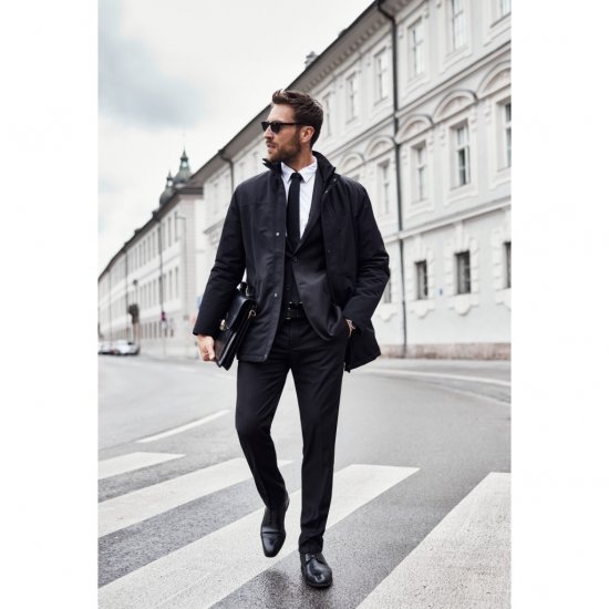 JP1880 Jacket Business Waterproof Windproof Black TALL - HERENKLEDING MT-6XLT - Tall Kleding Heren