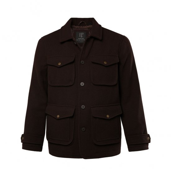 JP1880 Field Jacket Dark Brown - Jassen - Grote Maten Herenjassen