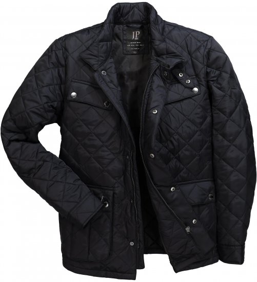 JP1880 Quilted with Multiple Pockets Jacket Black - Jassen - Grote Maten Herenjassen