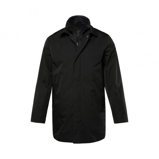 JP1880 Business Coat Zip-out Panel Black - Jassen - Grote Maten Herenjassen
