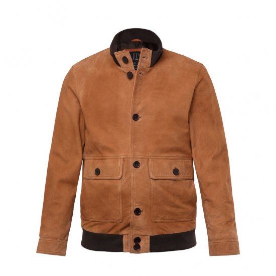 JP1880 Jacket Leather Lamb Nappa Brown - Jassen - Grote Maten Herenjassen
