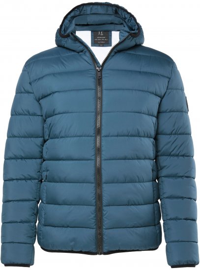 JP1880 Quilted Hooded Jacket Deep Blue - Jassen - Grote Maten Herenjassen