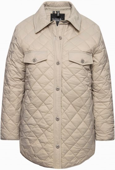 Ulla Popken Quilted Water Repellent Shirt Jacket Medium Grey - Jassen - 