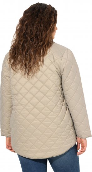 Ulla Popken Quilted Water Repellent Shirt Jacket Medium Grey - Jassen - 