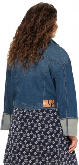 Ulla Popken Wide Cuff Denim Jacket Blue Denim - Jassen - 