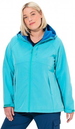 Ulla Popken Softshell Contrast Color Jacket Turquoise - Jassen - 