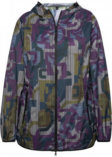 Ulla Popken Abstract Print Lightweight Rain Jacket Mixed Colors - Jassen - 