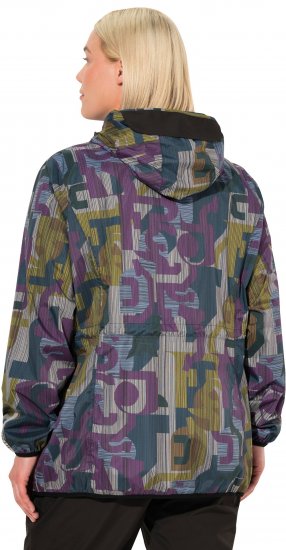 Ulla Popken Abstract Print Lightweight Rain Jacket Mixed Colors - Jassen - 