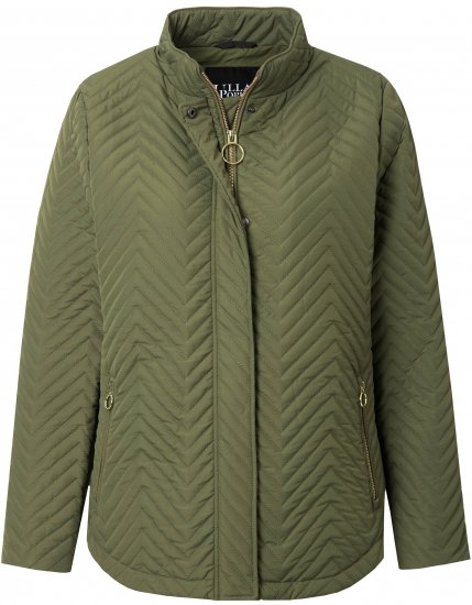Ulla Popken Zigzag Quilted Jacket Loden Green - Jassen - 