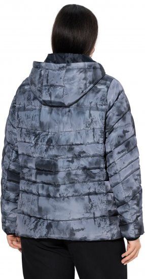 Ulla Popken HYPRAR Quilted Abstract Print Jacket Black - Jassen - 