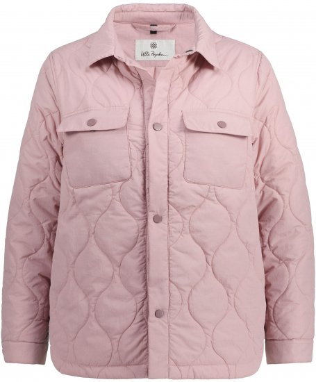 Ulla Popken Wavy Quilted Fully Lined Lightweight Jacket Old Pink - Jassen - 