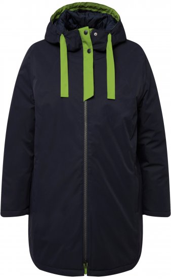 Ulla Popken HYPRAR Triple Function Contrast Trim Quilted Lining Jacket Navy - Jassen - 