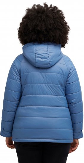 Ulla Popken Reversible Butterfly Print Fully Lined Quilted Jacket Blue Denim - Jassen - 