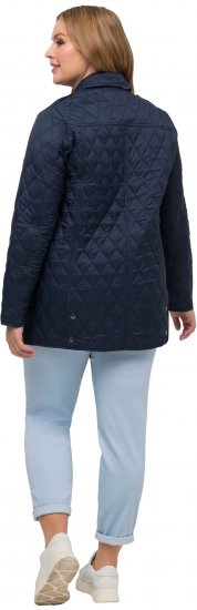 Ulla Popken Quilted Jacket with Plaid Lining Navy - Jassen - 