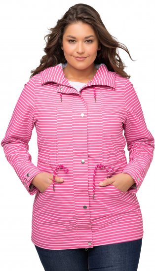 Ulla Popken HYPRAR Striped Triple Function Jacket Fuchsia Pink - Jassen - 