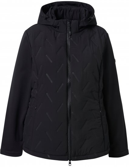 Ulla Popken Triple Function Laser Quilted Softshell Jacket Black - Jassen - 