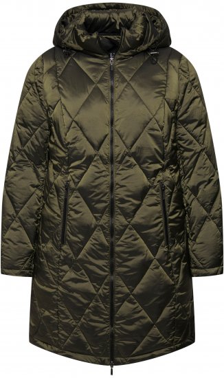 Ulla Popken HYPRAR Diamond Quilted Jacket Bottle Green - Jassen - 