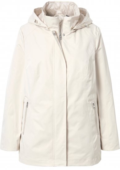 Ulla Popken Long Triple Function Softshell Jacket Natural White - Jassen - 