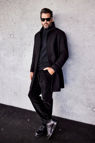 JP1880 Coat Wool Blend Water Repellent Black - Jassen - Grote Maten Herenjassen