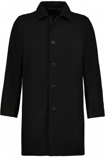 JP1880 Coat Wool Blend Water Repellent Black - Jassen - Grote Maten Herenjassen