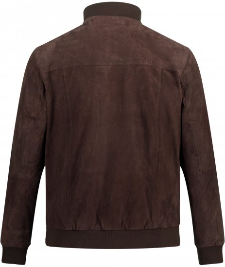JP1880 Leather Jacket Goat Suede Espresso Brown - Jassen - Grote Maten Herenjassen