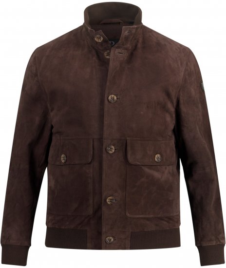 JP1880 Leather Jacket Goat Suede Espresso Brown - Jassen - Grote Maten Herenjassen