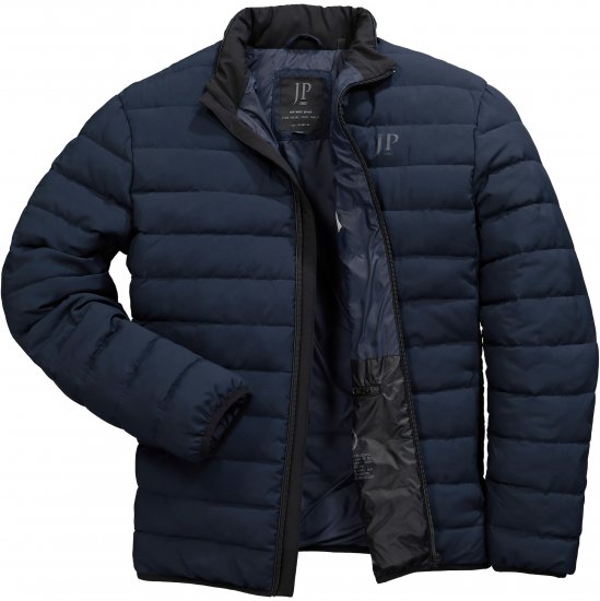 JP1880 Jacket Quilted Stand-up Collar Navy - Jassen - Grote Maten Herenjassen